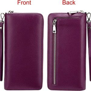 Purple wristlet wallet